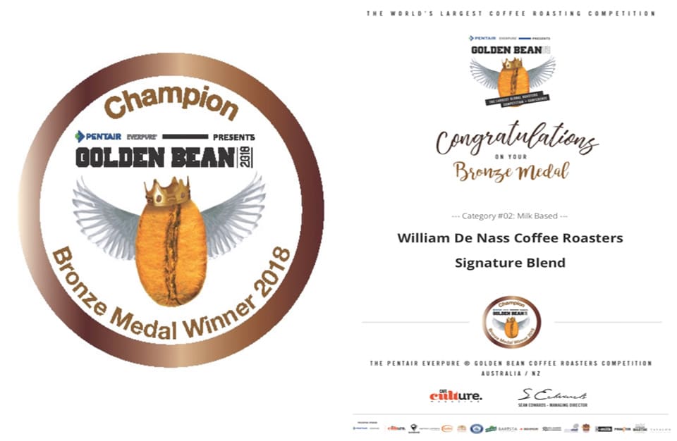 2017 Golden Bean Bronze Medal Winner